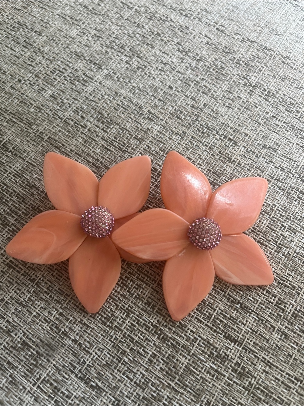 Peach Floral Statement Earrings - Women Accessories